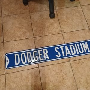 DODGER STADIUM STREET SIGN. METAL. BY MLB